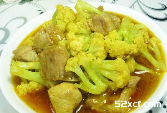 咖喱排骨花菜的做法