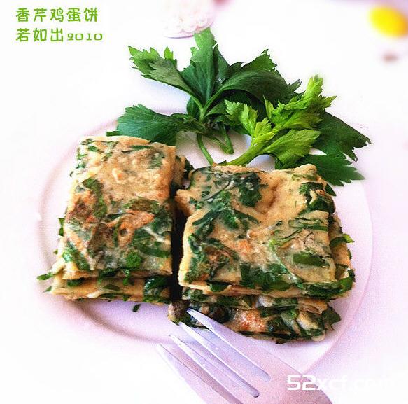 香芹鸡蛋饼的做法