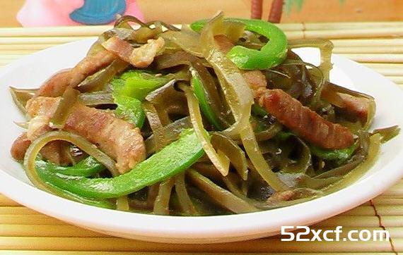 青椒海带肉丝的做法
