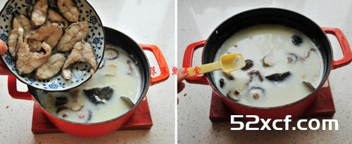 黑鱼豆浆菌菇煲的做法