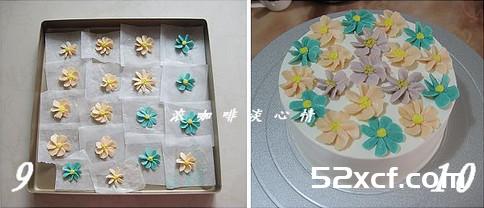 碎花装饰蛋糕的做法