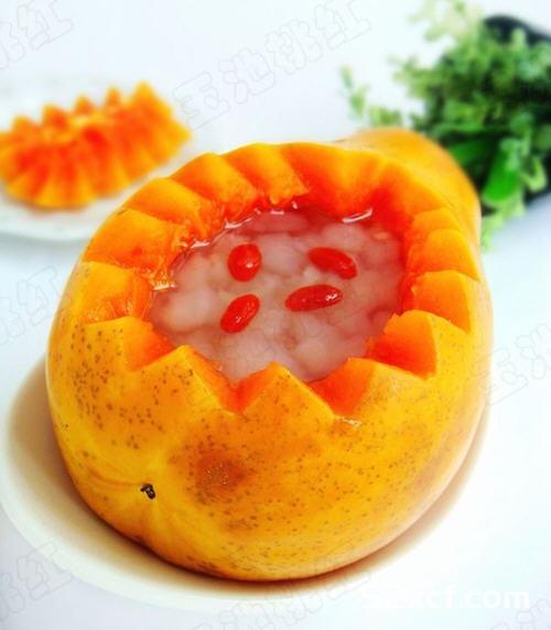 木瓜炖雪蛤的做法