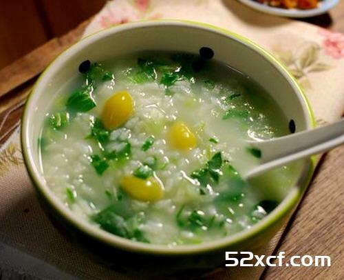 白果青菜粥的做法