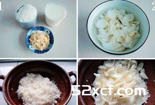 豆浆百合饭的做法