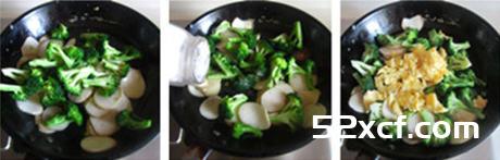 杏鲍菇西兰花炒鸡蛋的做法