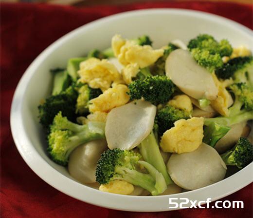 杏鲍菇西兰花炒鸡蛋的做法