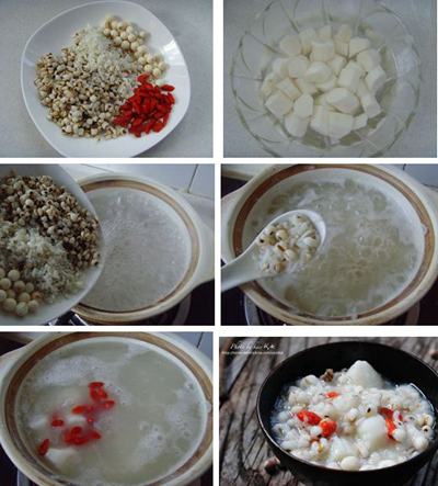 山药薏仁芡实粥的做法