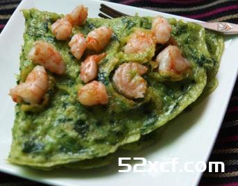 菠菜鲜虾蛋饼怎么做