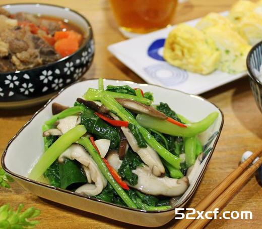 芥兰烩鲜菇的做法