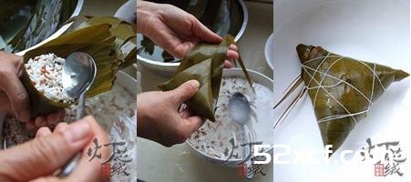 白米红枣三角粽的做法