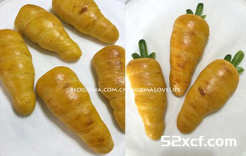 胡萝卜造型面包的做法