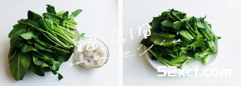 菠菜虾仁的做法