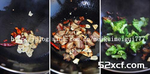 西兰花炒腊肉的做法