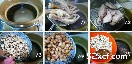 花生眉豆鸡爪汤的做法