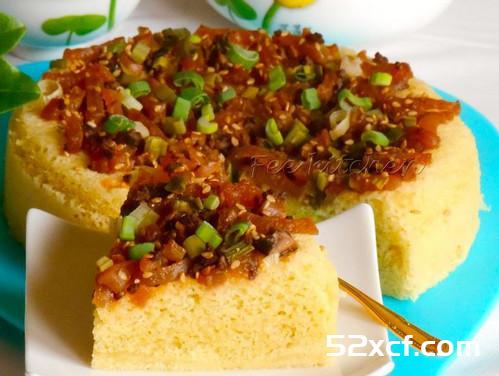 葱香白玉水蒸咸蛋糕的做法