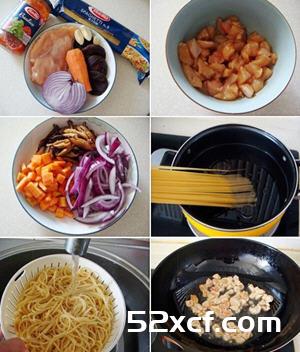 香菇鸡肉意大利面的做法