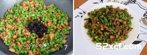 肉丁炒豇豆的做法