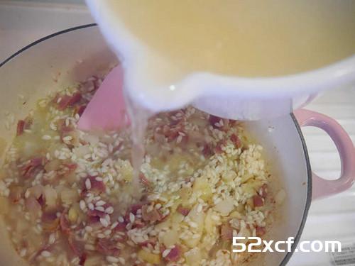 培根奶油炖饭的做法