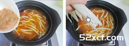 番茄海鲜菇肉片米粉的做法