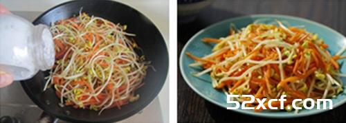 胡萝卜炒豆芽的做法