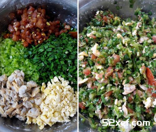 甜椒蛤肉水饺的做法