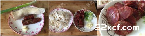 杏鲍菇炒腊肠的做法
