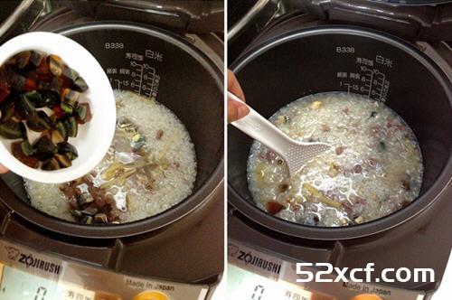 皮蛋瘦肉粥电饭煲做法
