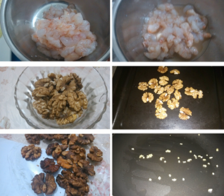核桃炒虾仁的做法