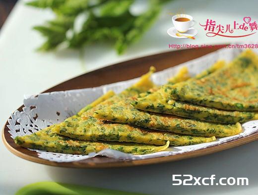 南瓜叶蛋饼的做法