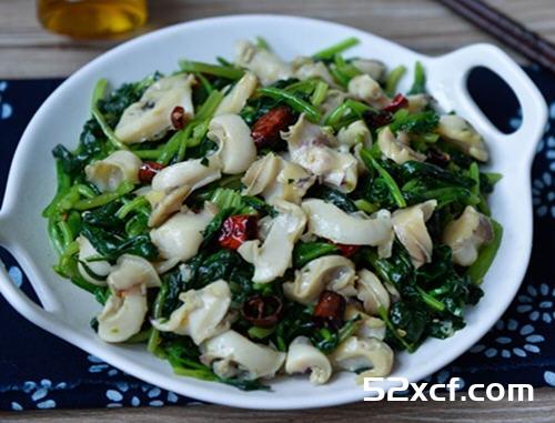 海螺拌菠菜的做法
