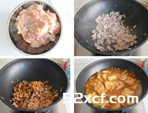 辣白菜肉末炖豆腐的做法