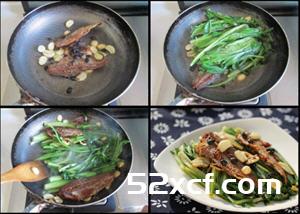 豆豉鲮鱼油麦菜的做法