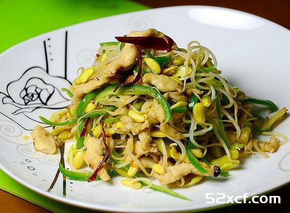 鸡丝炒黑豆芽的做法