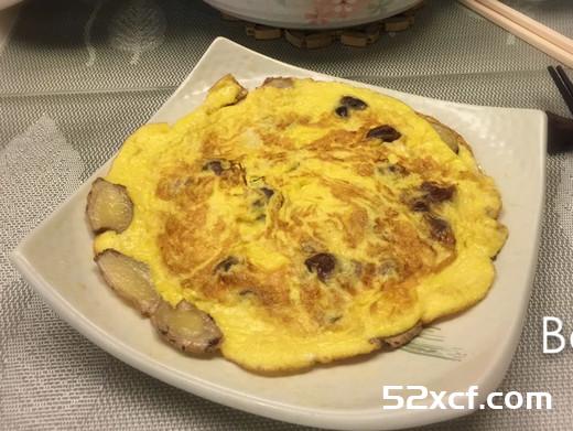 苦茶油姜片桂圆蛋饼
