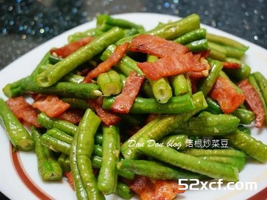 培根炒菜豆的做法