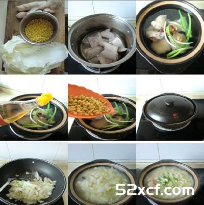 大白菜黄豆煲猪蹄的做法