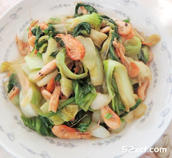 青菜炒河虾的做法