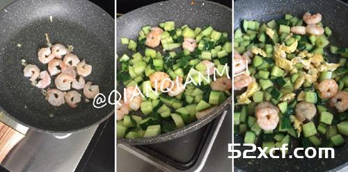 黄瓜鸡蛋炒虾仁的家常做法图解