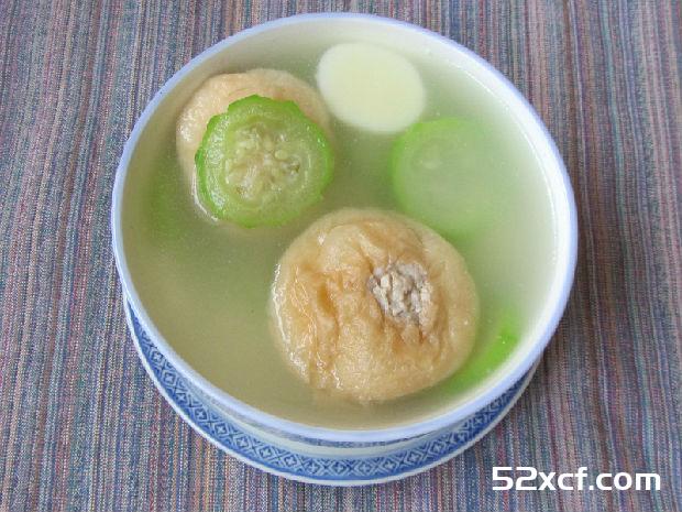 丝瓜油球汤的做法