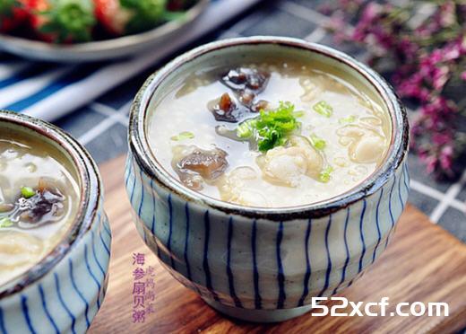 海参扇贝粥的做法