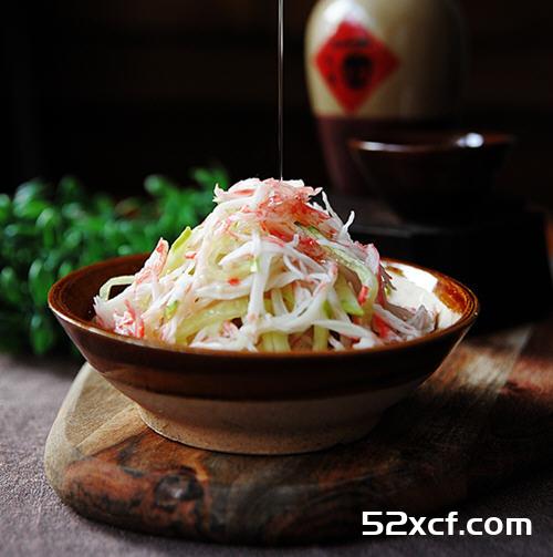 芥末油拌模拟蟹肉的做法