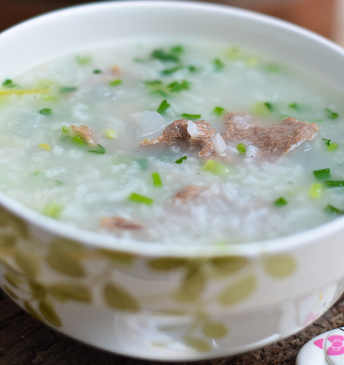 白萝卜牛肉粥的做法