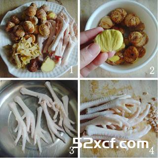 板栗百合煲鸡脚的做法
