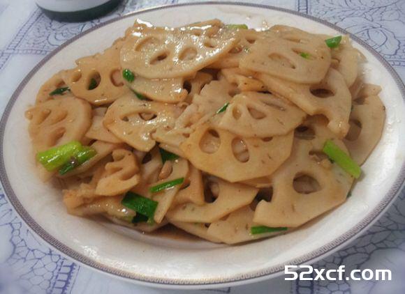 香葱炒藕片的做法