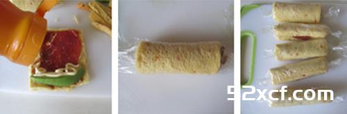 火腿牛油果吐司卷的做法
