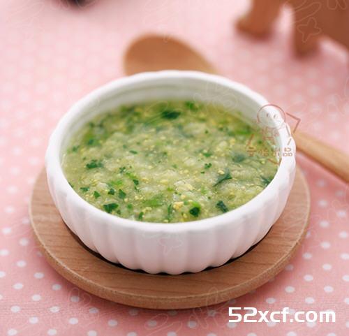 菠菜蛋黄小米粥的做法