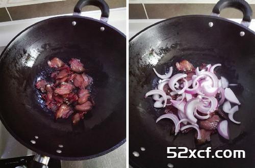腊肉炒红椒的做法