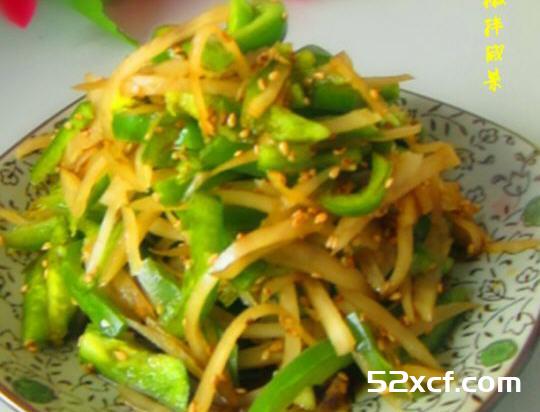芝麻青椒拌咸菜的做法