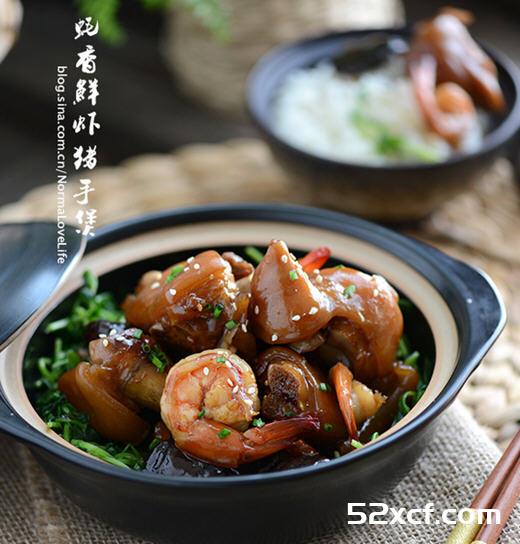 蚝香鲜虾猪手煲的做法