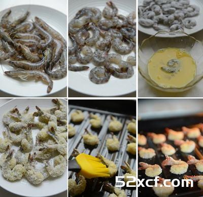 椰蓉烤虾的做法